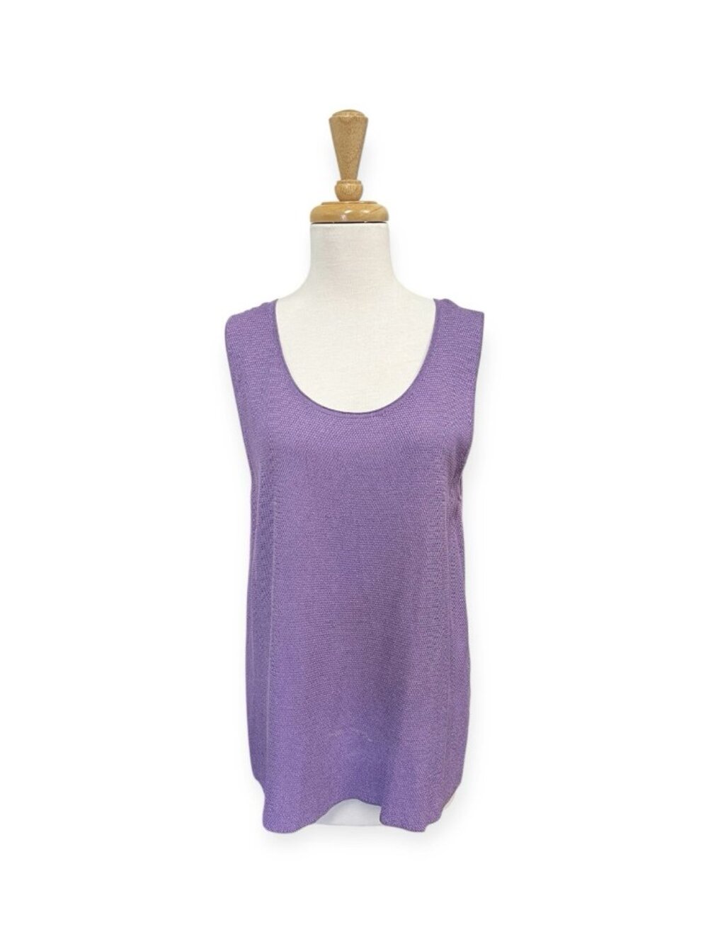 Eileen Fisher Rayon Cotton Blend Purple Tank Top Size XL Wide Strap Knit